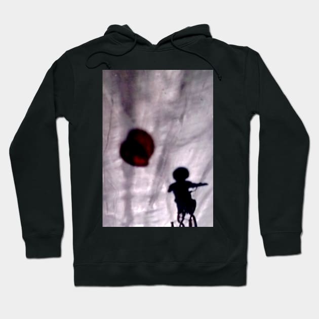 Biker With Red Balloons Shadows Hoodie by 1Redbublppasswo